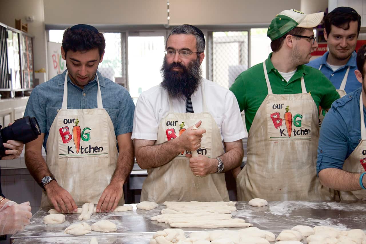Making challah at Our Big Kitchen