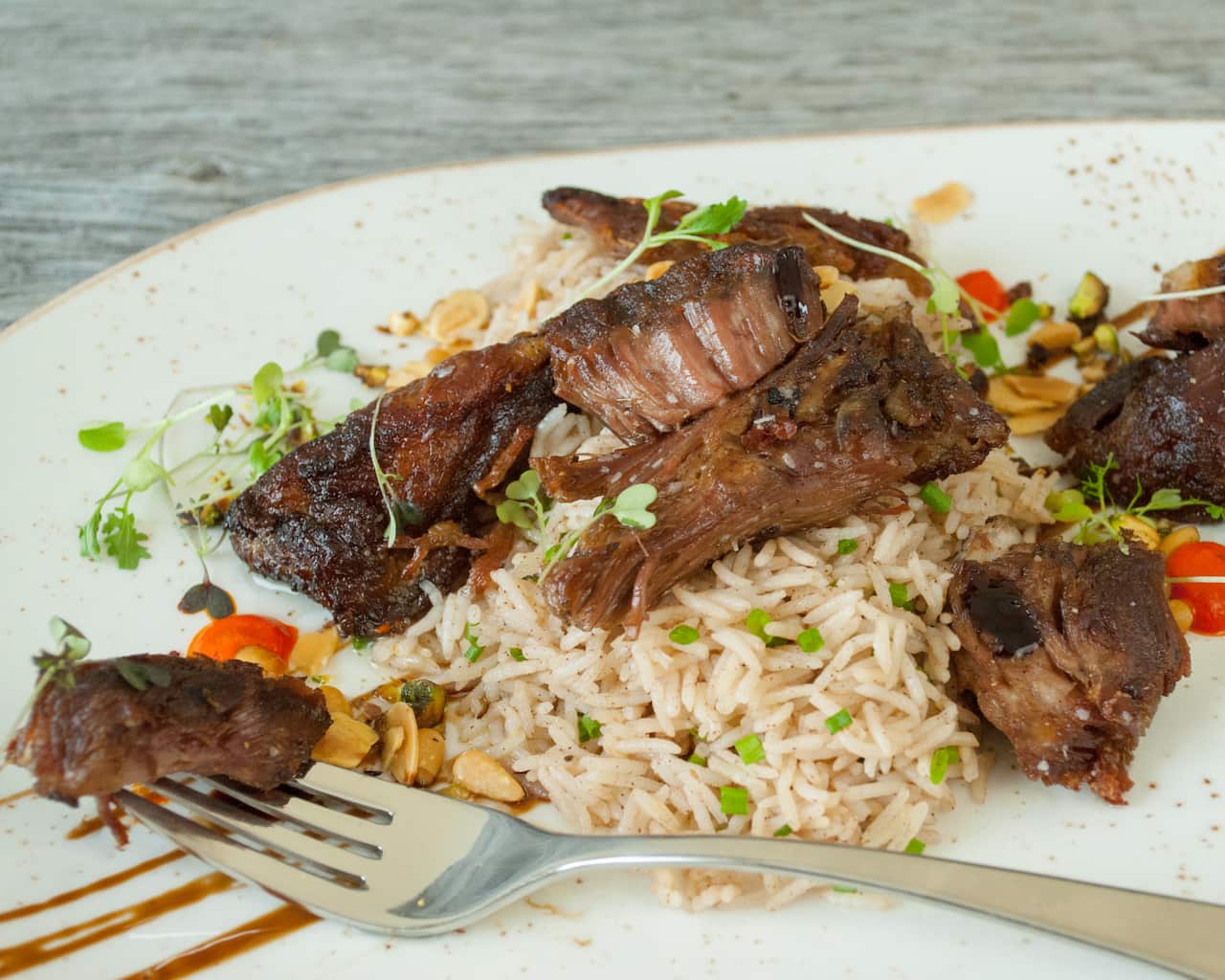 Celebration lamb with dirty rice