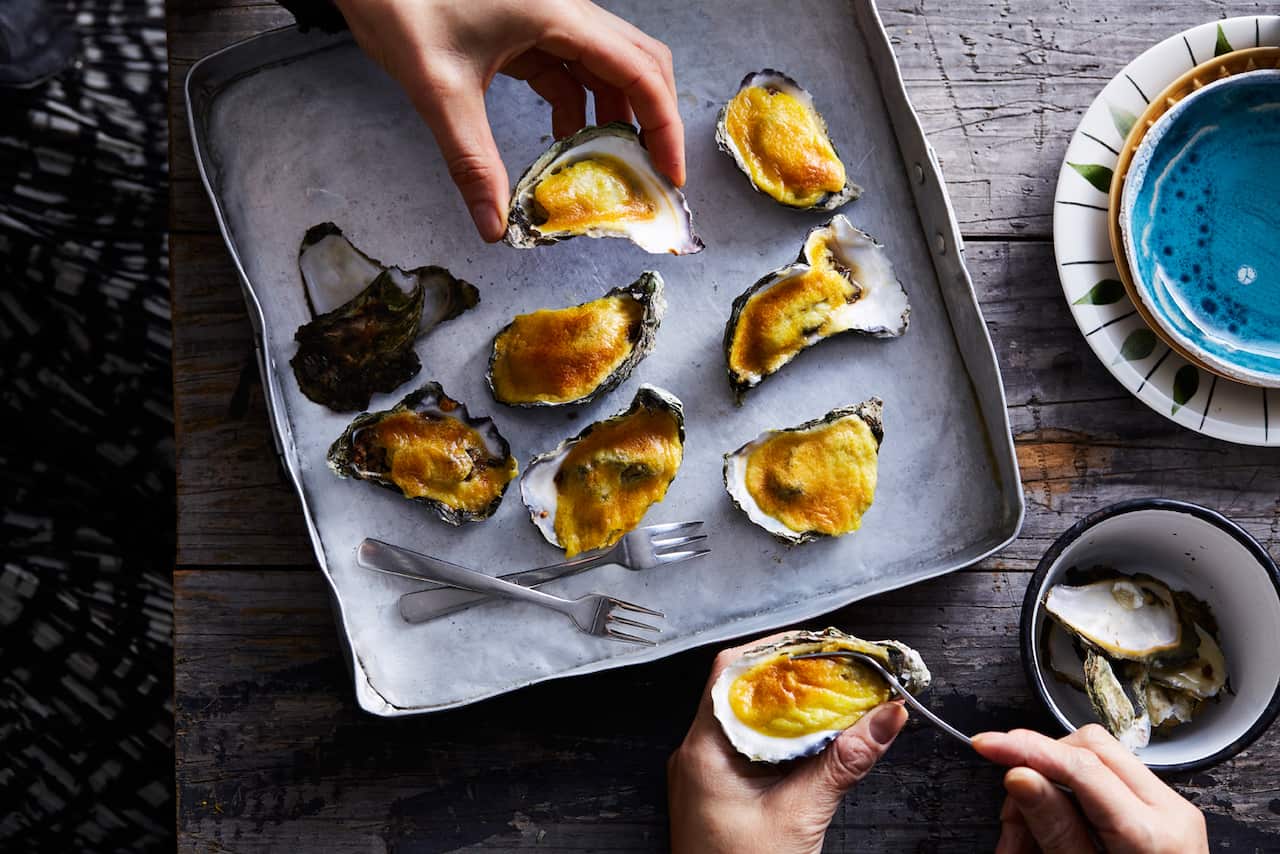 Oysters in Champagne sabayon