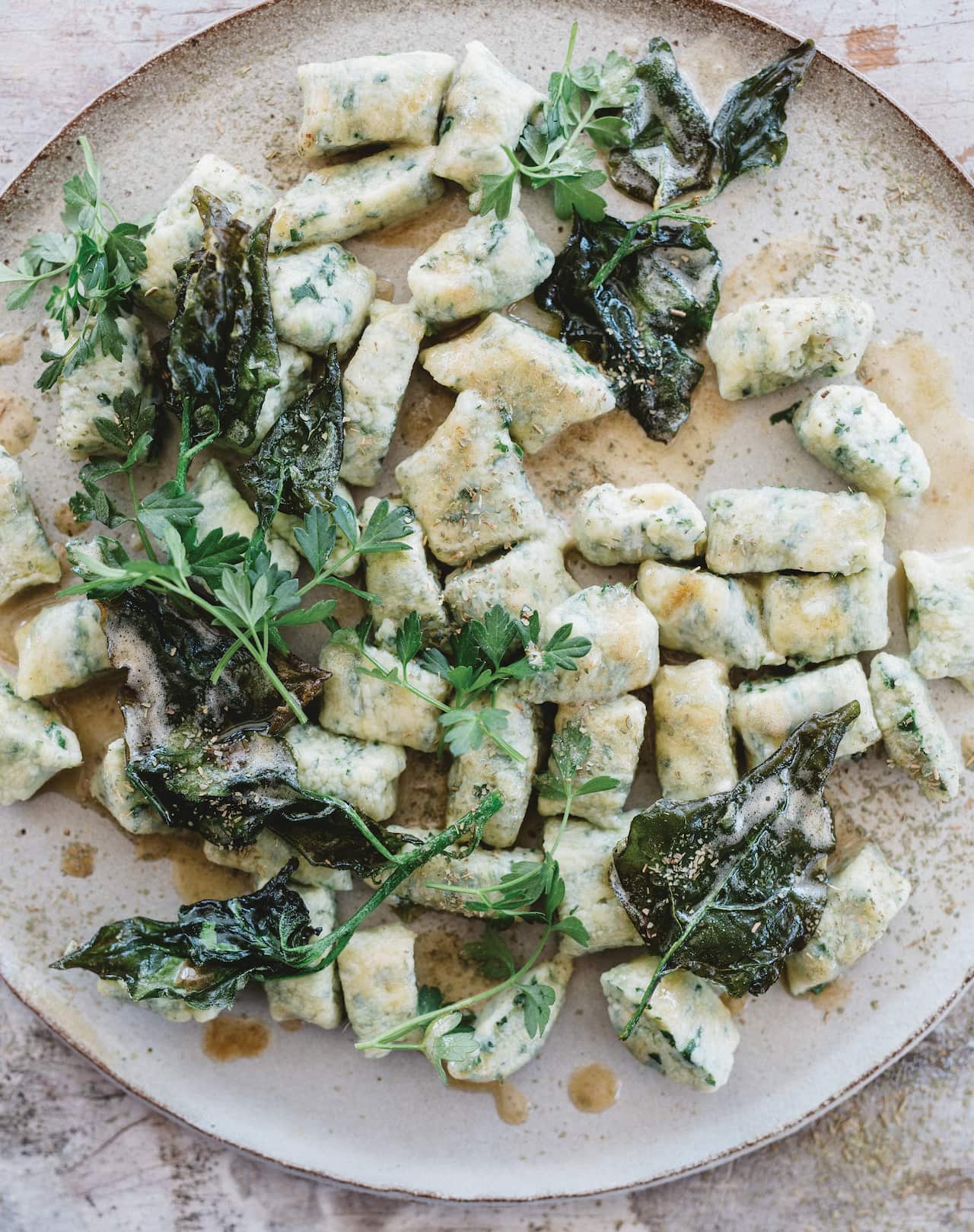 Green Gnocchi with Cinnamon Myrtle Burnt Butter Sauce