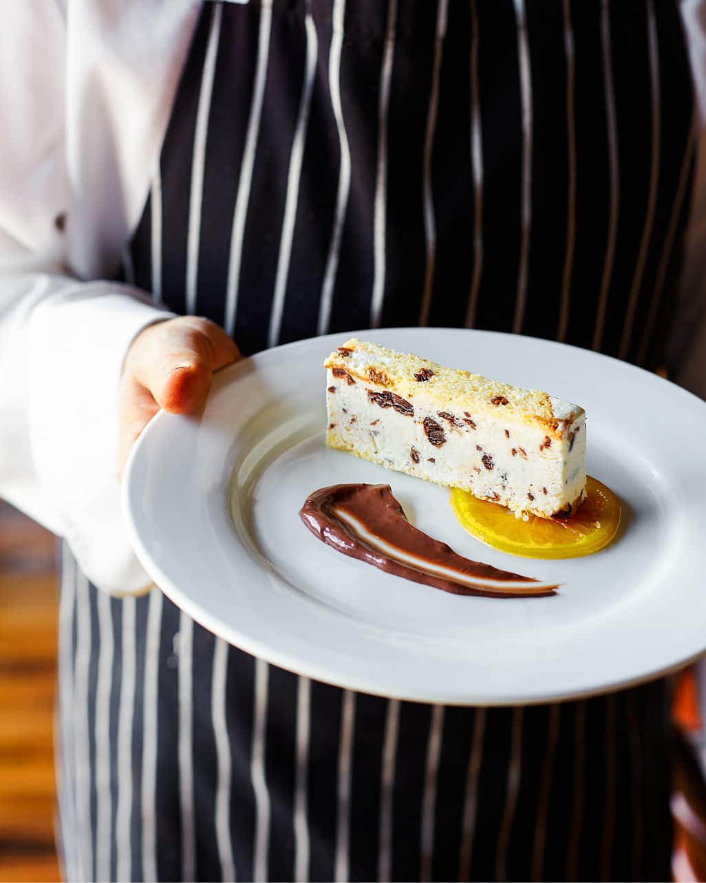 Panettone, orange & dark chocolate semifreddo