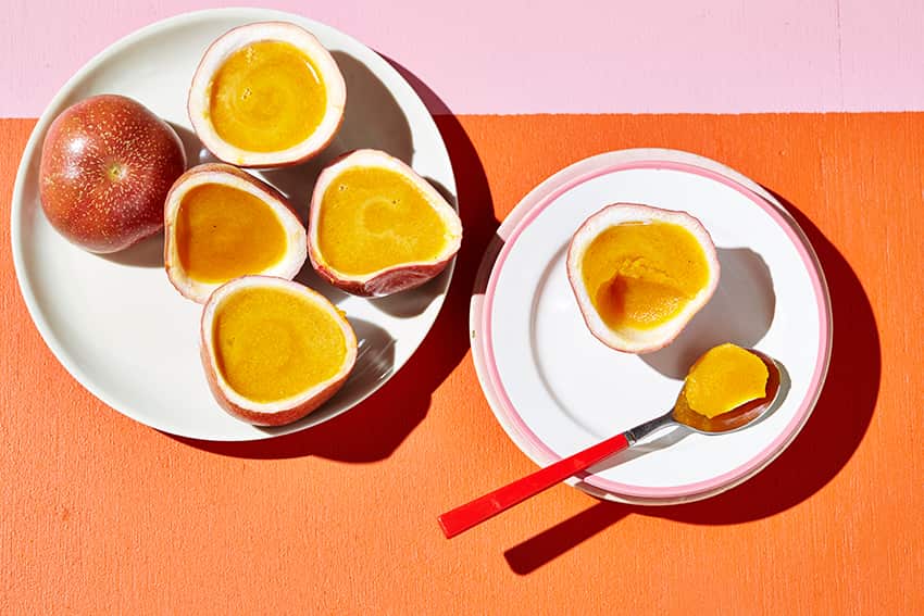 Passionfruit jellies in their shell