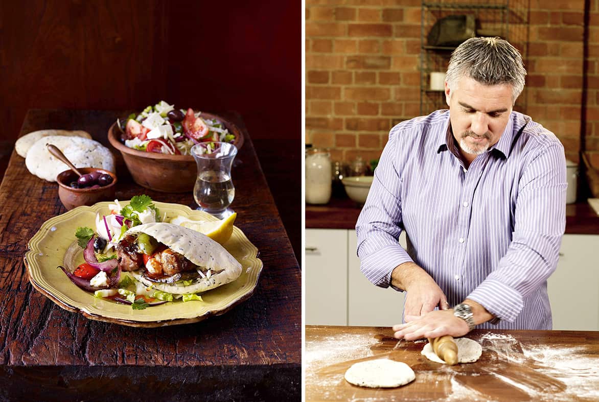 Paul Hollywood makes pita or pitta and souvlaki