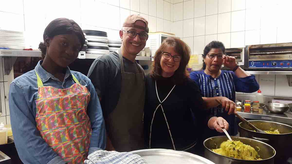 Cooks in the kitchen at PeaceMeals in Melbourne