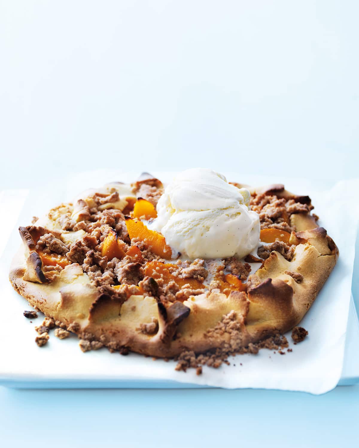 Peach crumble galette