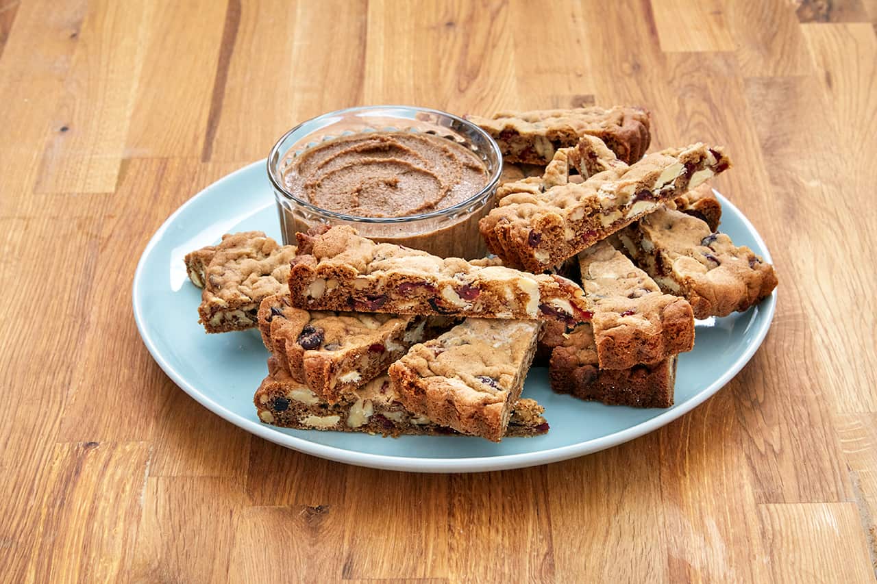 Pecan white chocolate and cranberry cookies