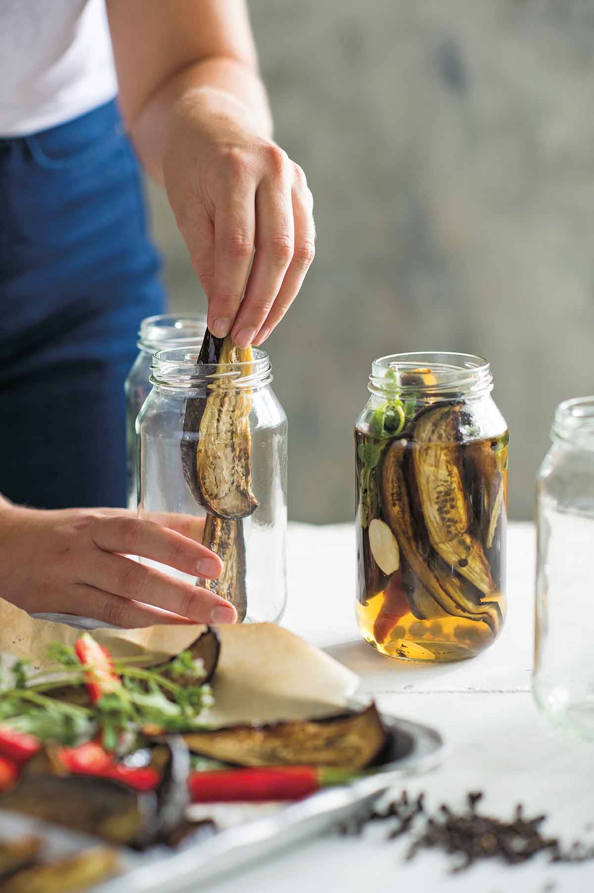 Roasted pickled eggplant