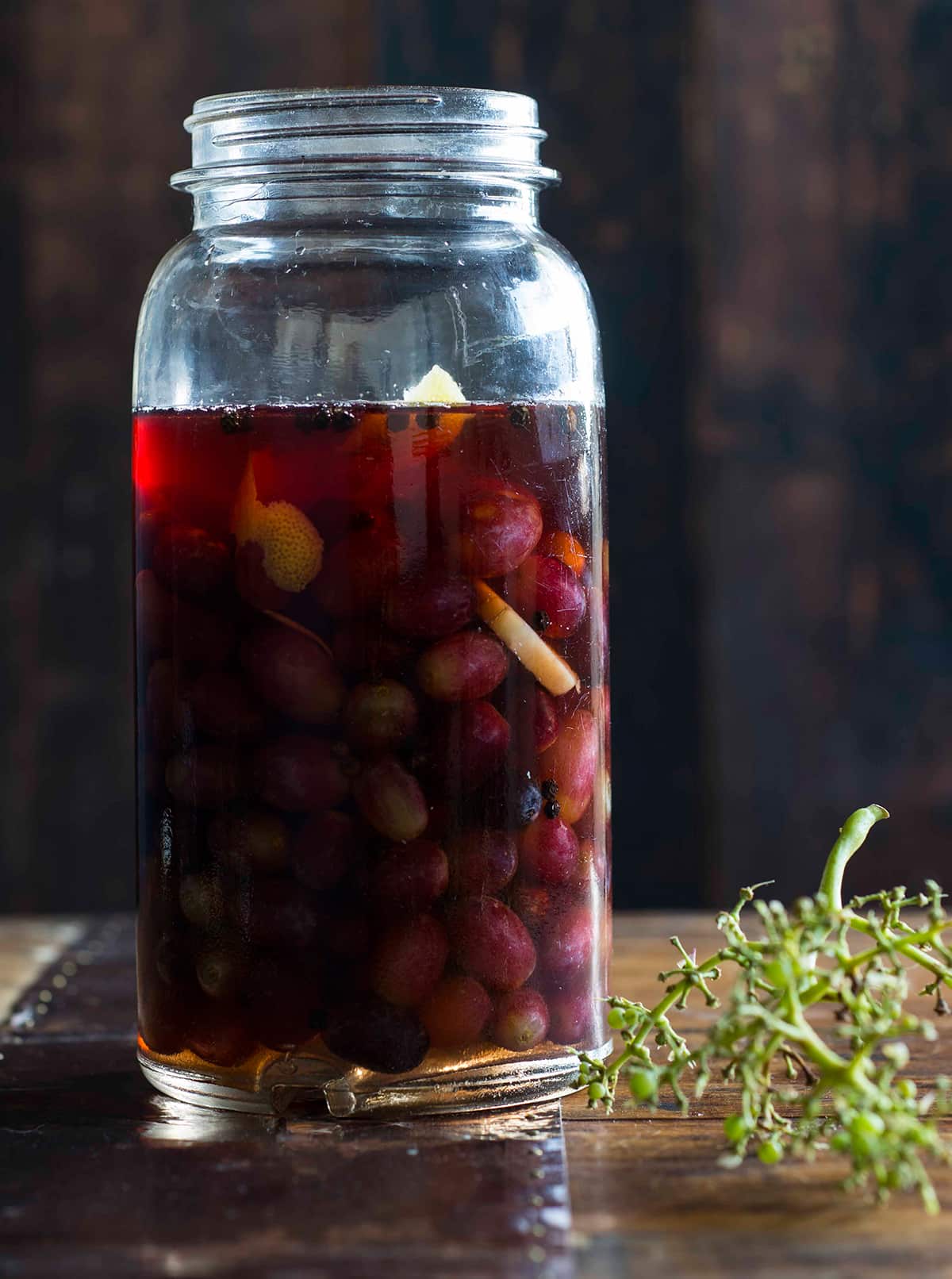 Pickled red grapes