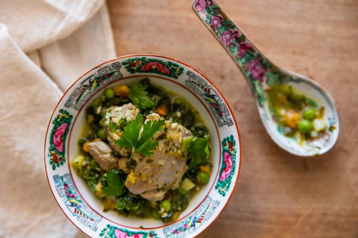 Pot chicken with pesto 