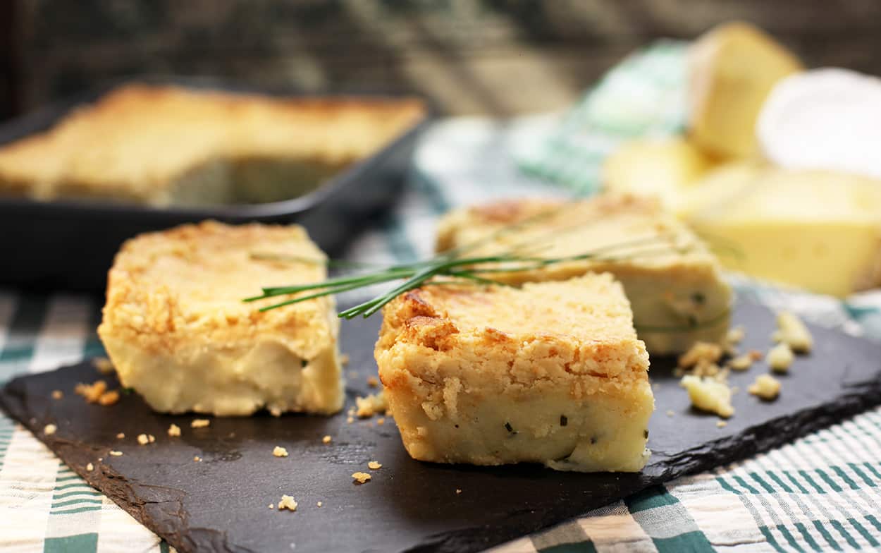 Cheese, potato and onion pie