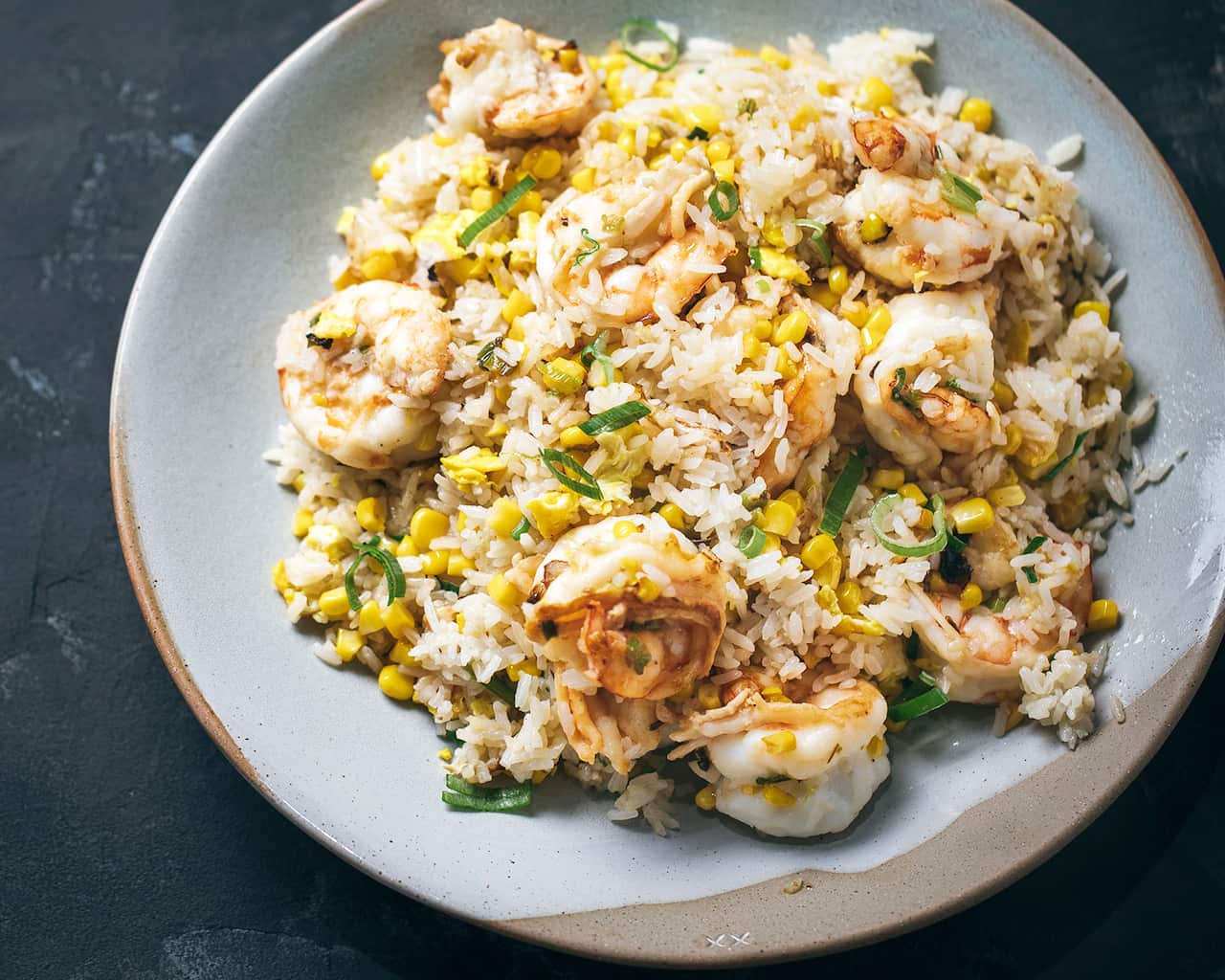 Prawn and corn fried rice