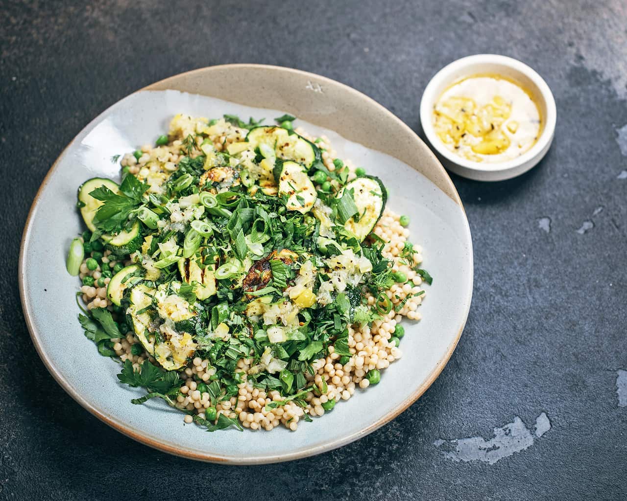 Preserved lemon and pearl couscous salad