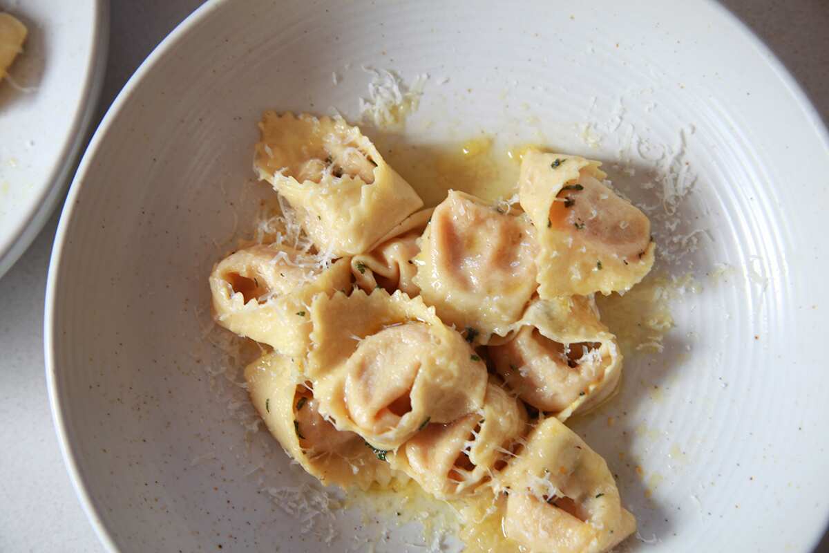 Pumpkin cappellacci with bergamot