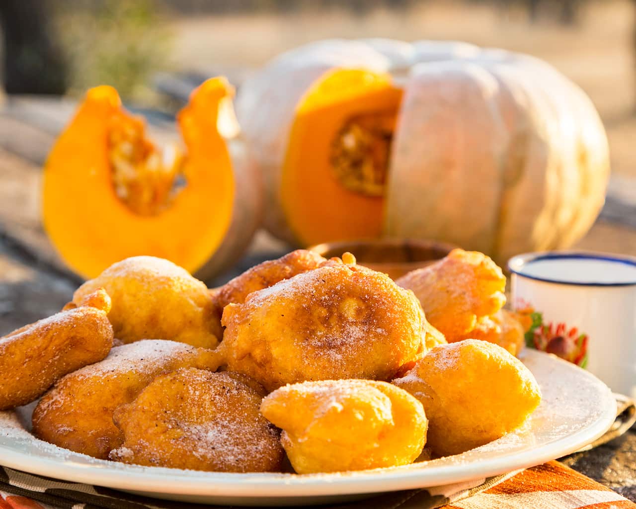 Pumpkin fritters with sweet ginger yoghurt 
