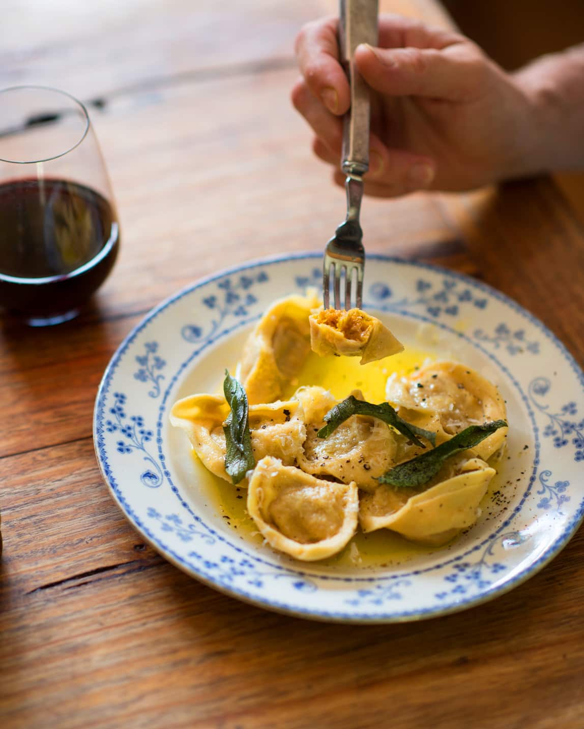 Pumpkin tortellini with sage butter