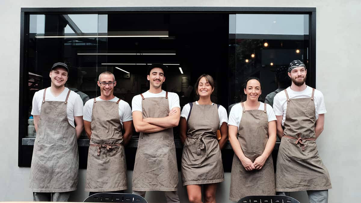 Quentin Berthonneau (third from left) has opened Q le Baker at Prahran Market.