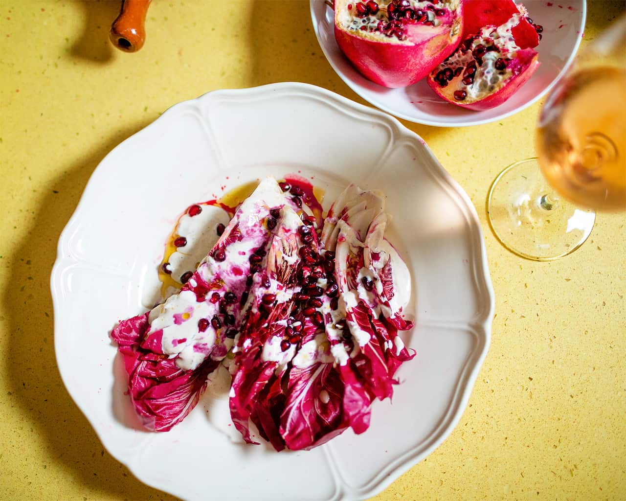 Pomegranate and radicchio salad