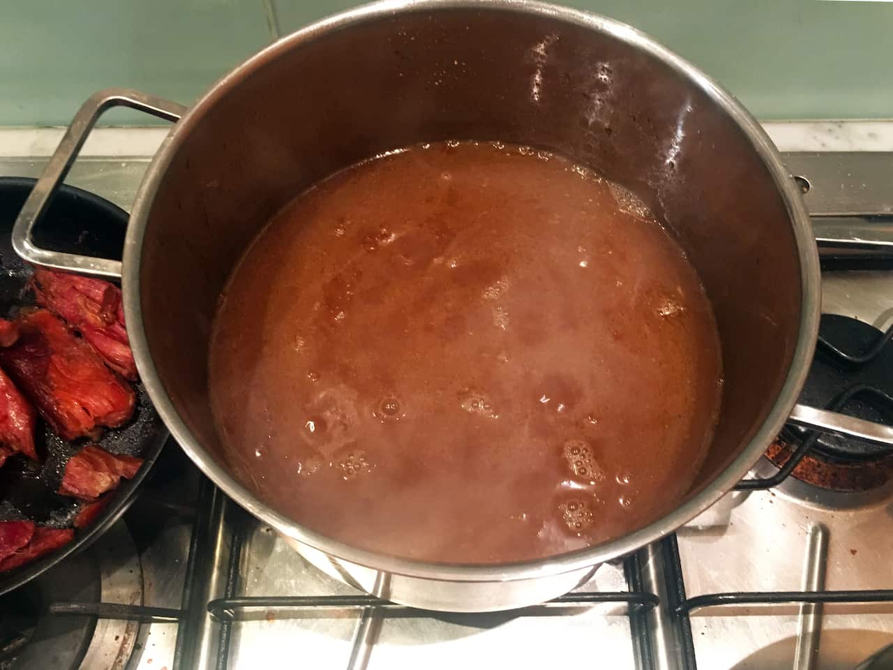 Ramen stock after straining.