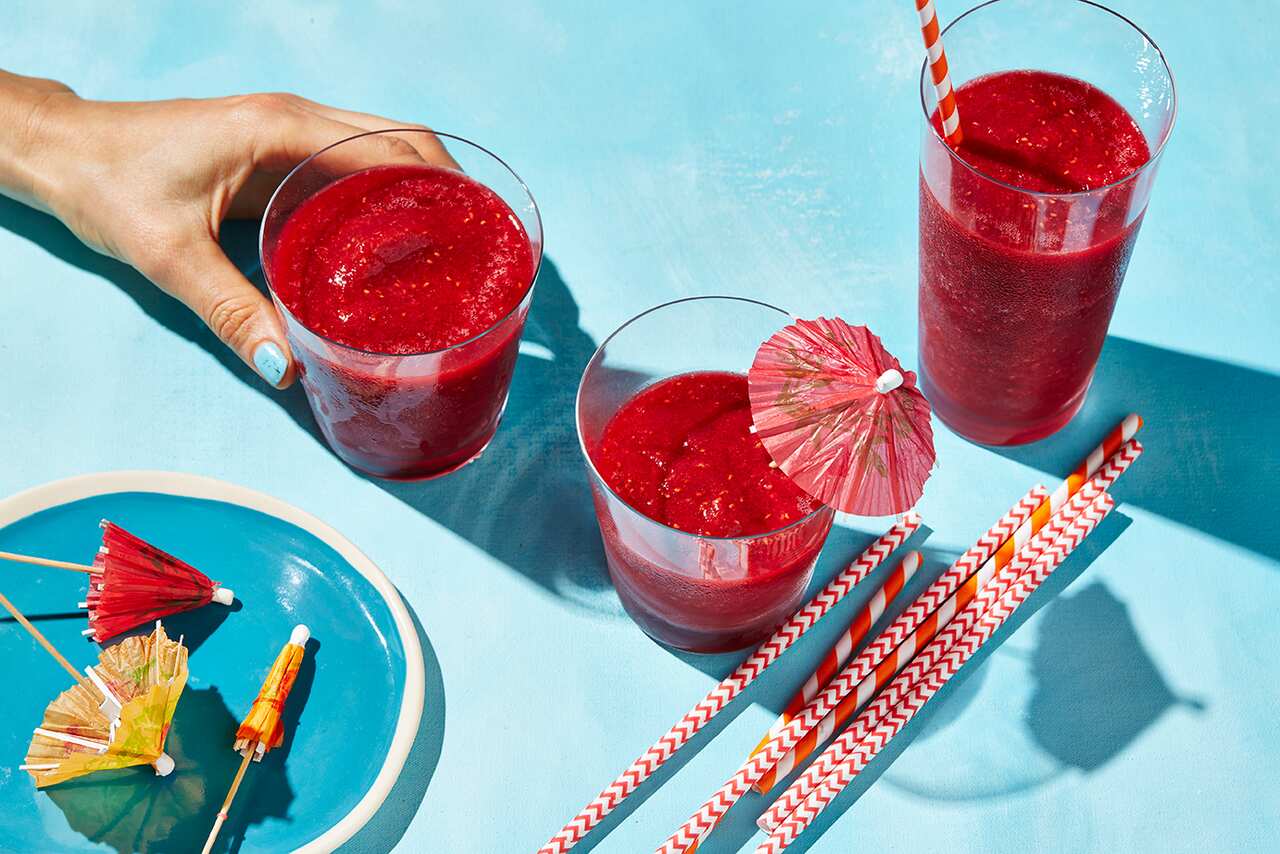 Raspberry vodka slushie