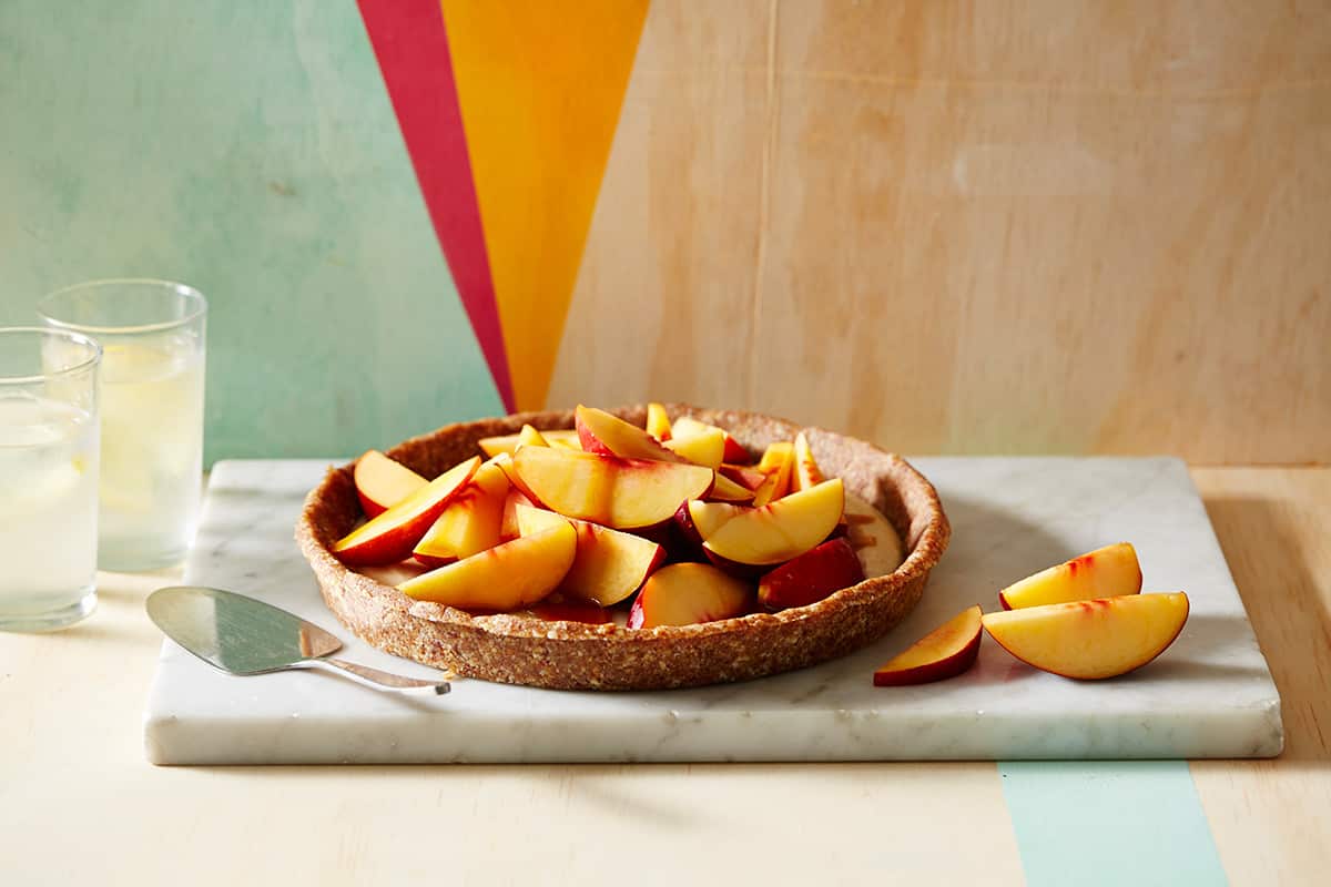 Raw nectarine tart