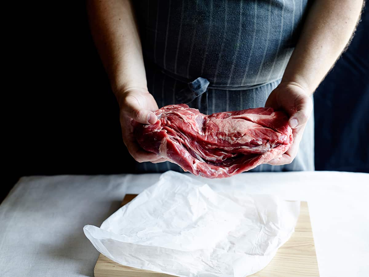 Pork scotch fillet for making ultimate pulled pork