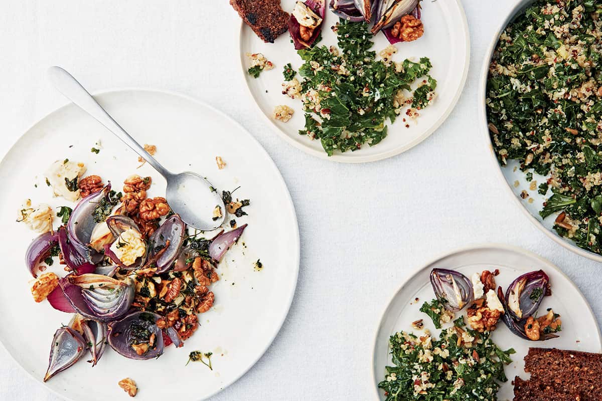 Red onion walnut salad