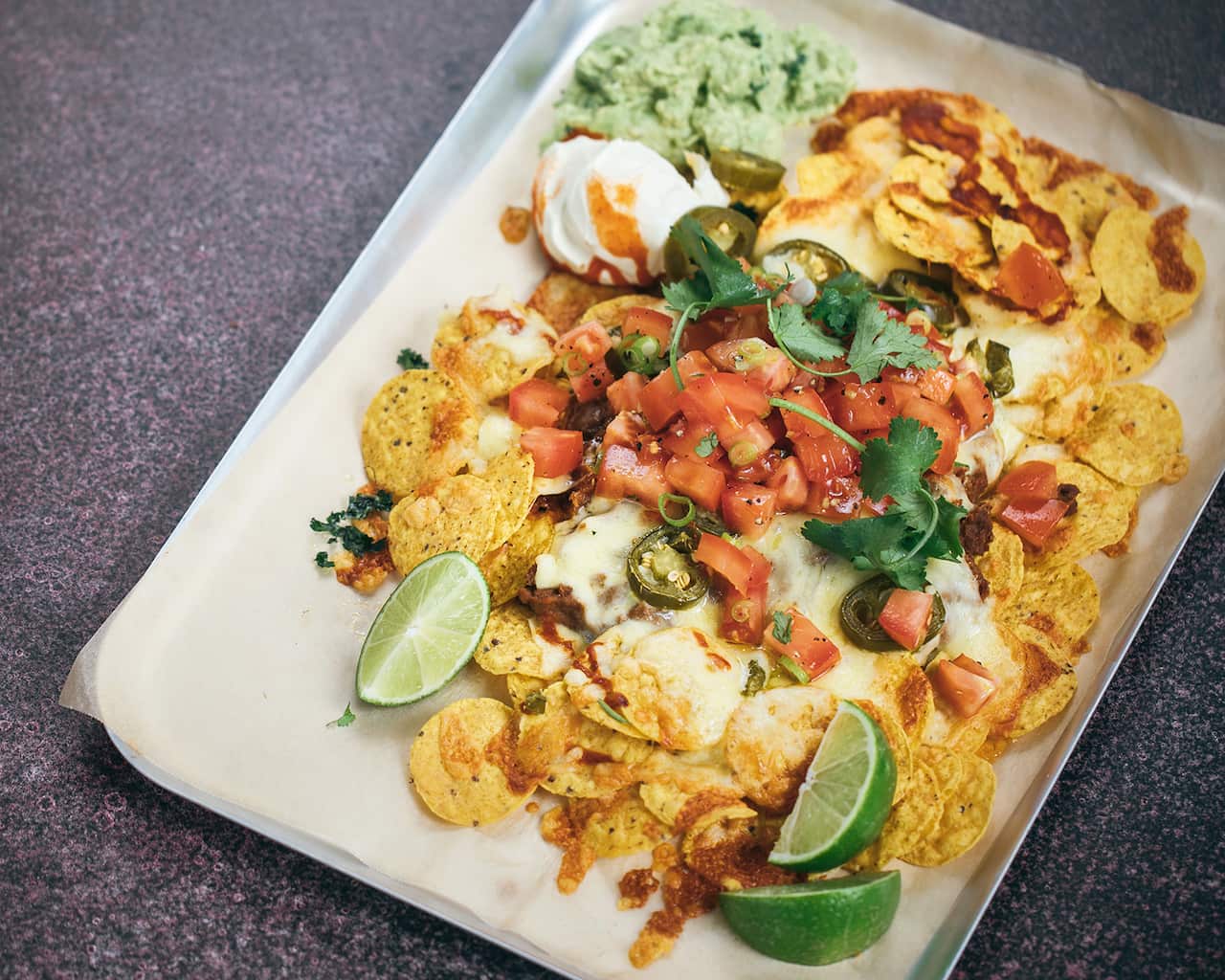 Refried bean nachos