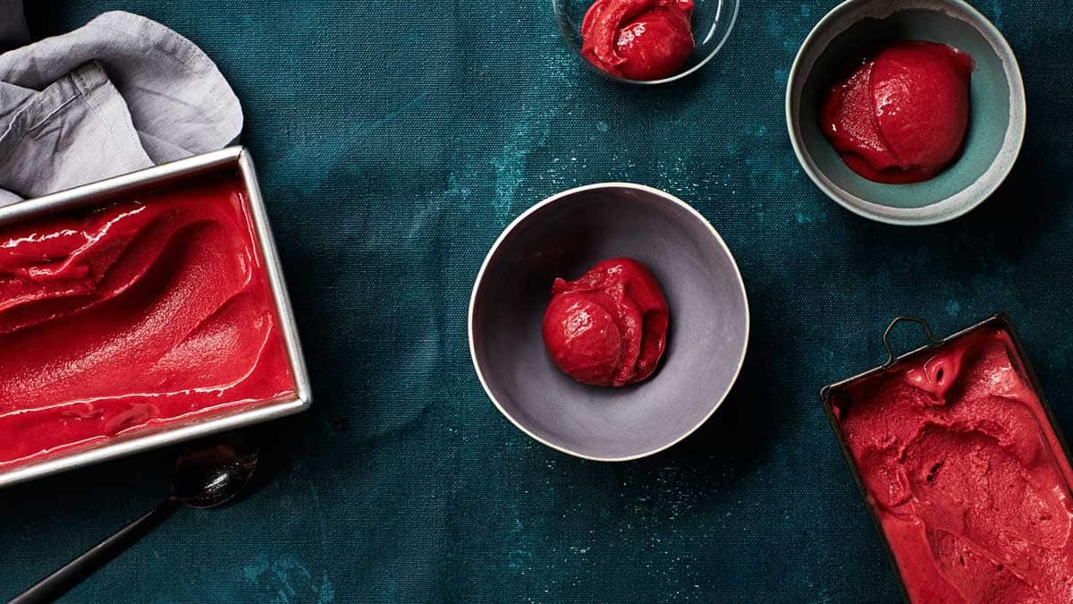 Rhubarb and rosemary sorbet
