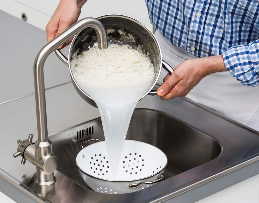 A colander is never needed when cooking rice