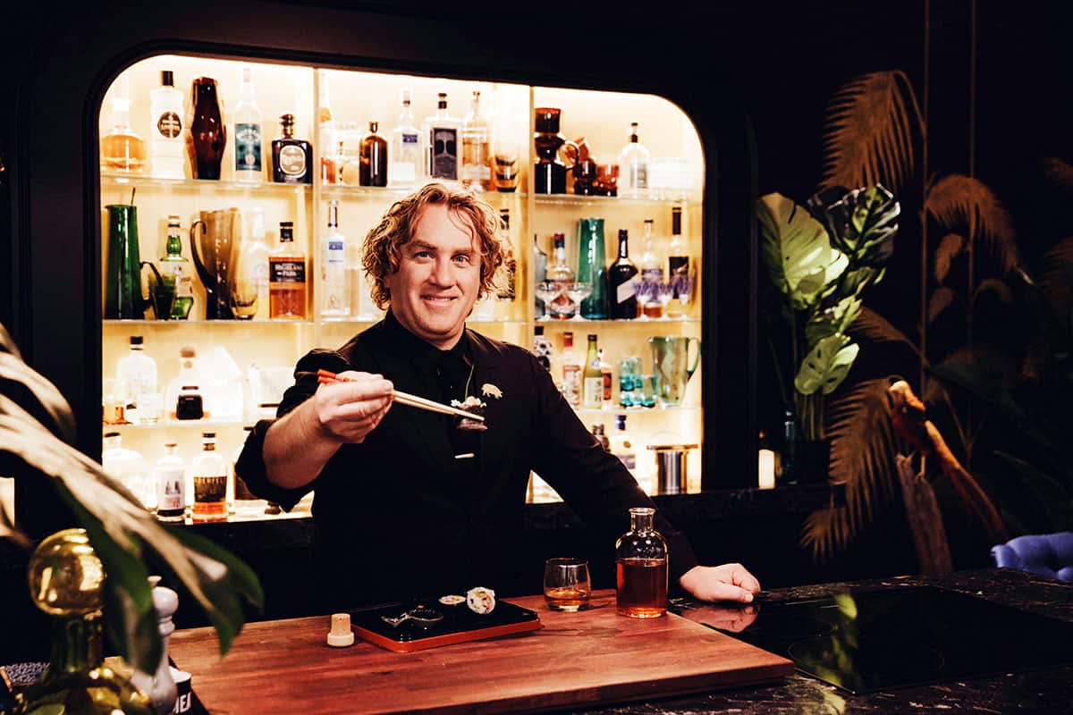 Adrian Richardson with sushi