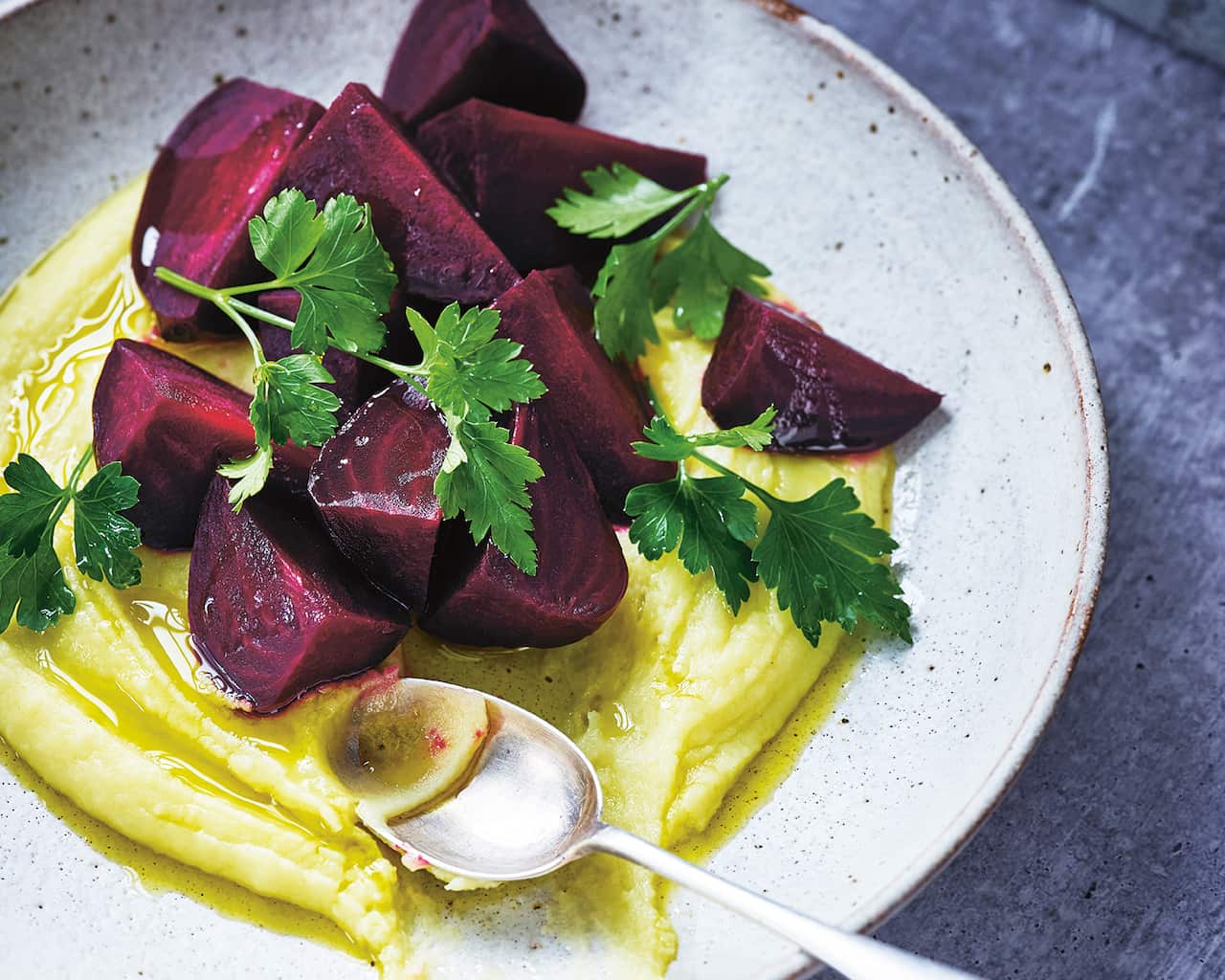 Roasted beetroot with silky skrodalia