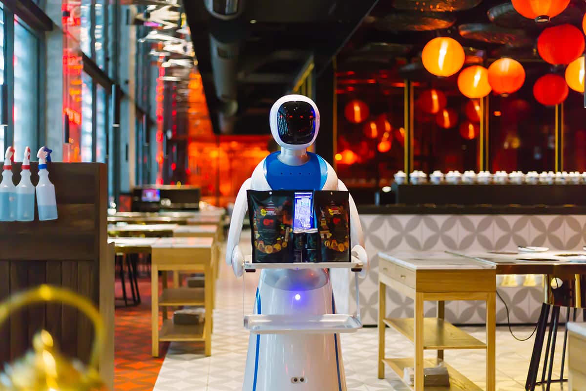 Feeling the burn? Robot waiters will gladly serve you fruit to help ease the burn.