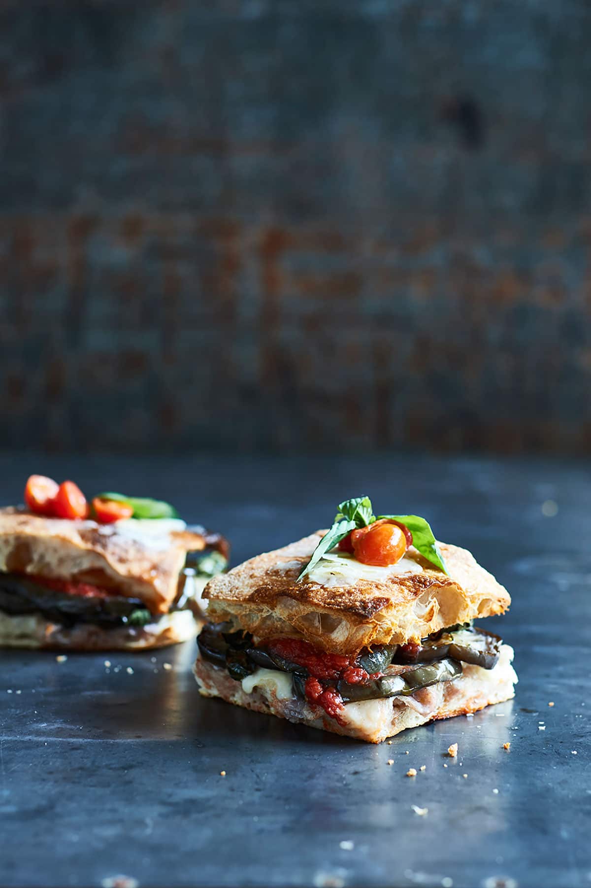 Roman eggplant parmigiana pizza