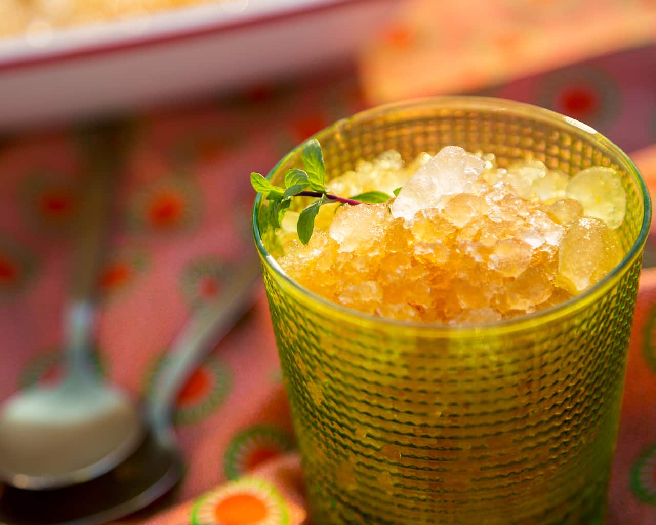 Rooibos and ginger granita