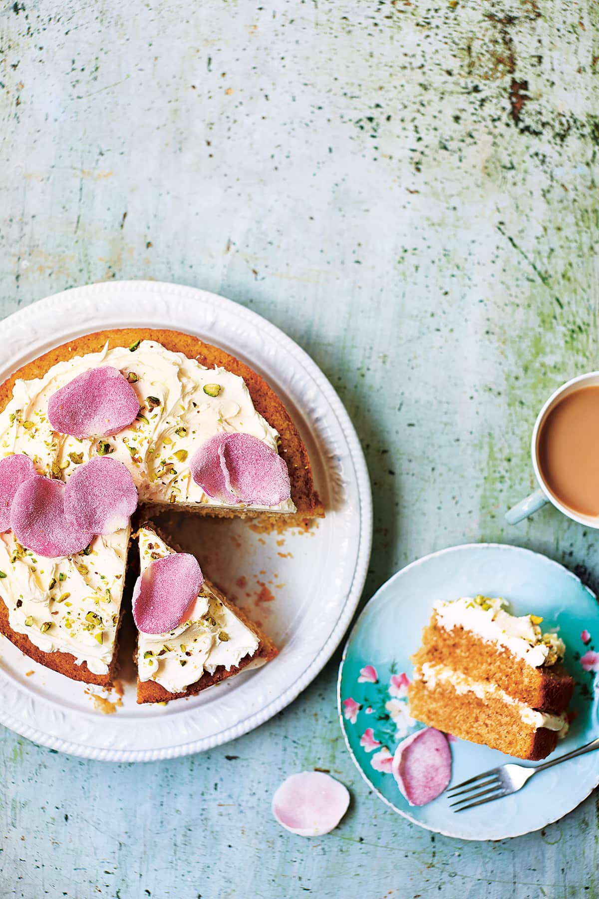 Rose and pistachio cake from River Cottage Gluten Free