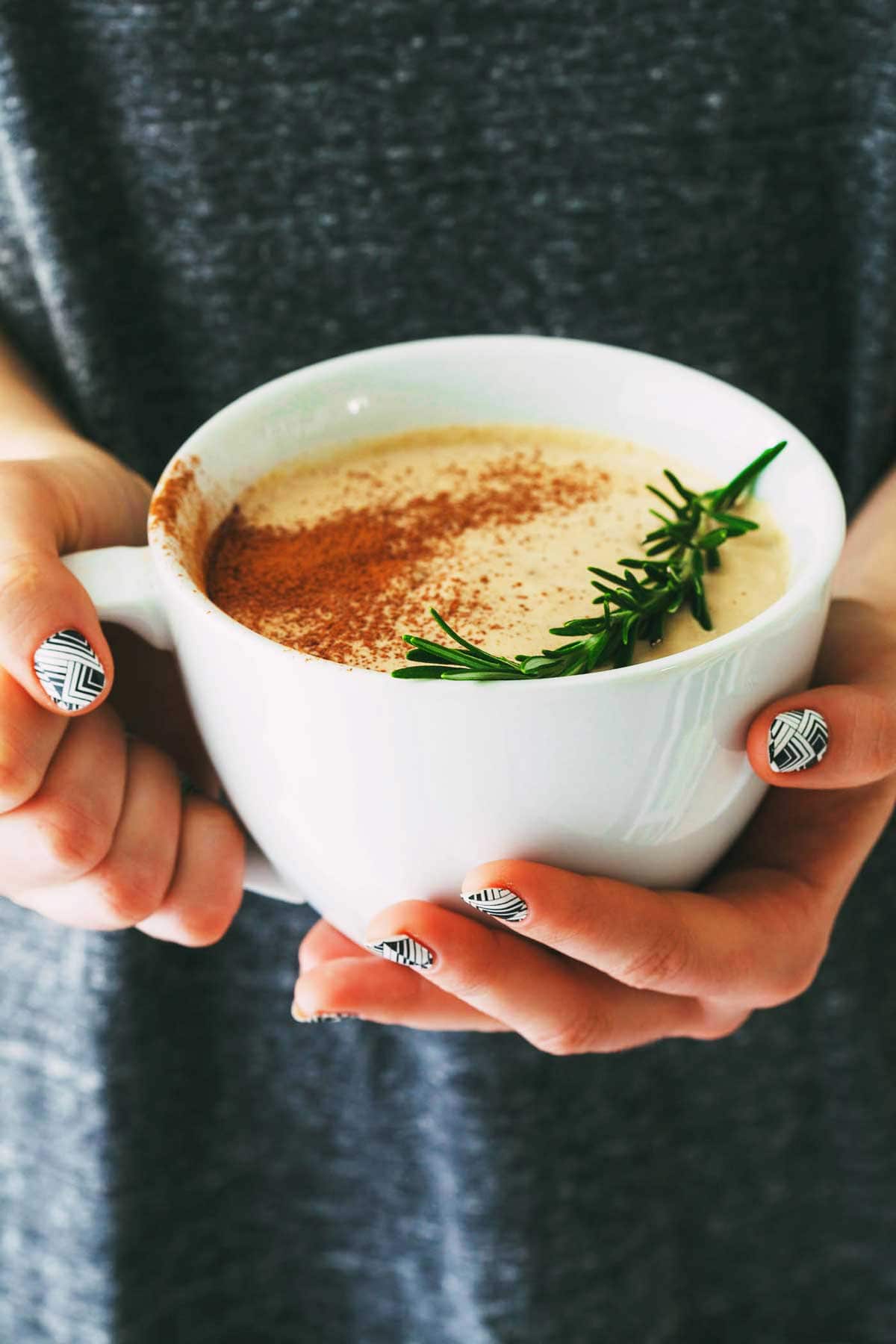 Rosemary hot white chocolate