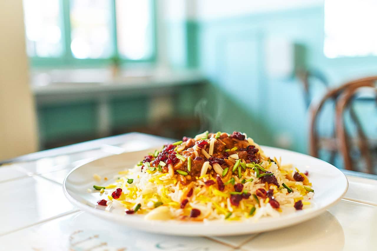 Persian jewelled rice is a royal dish.