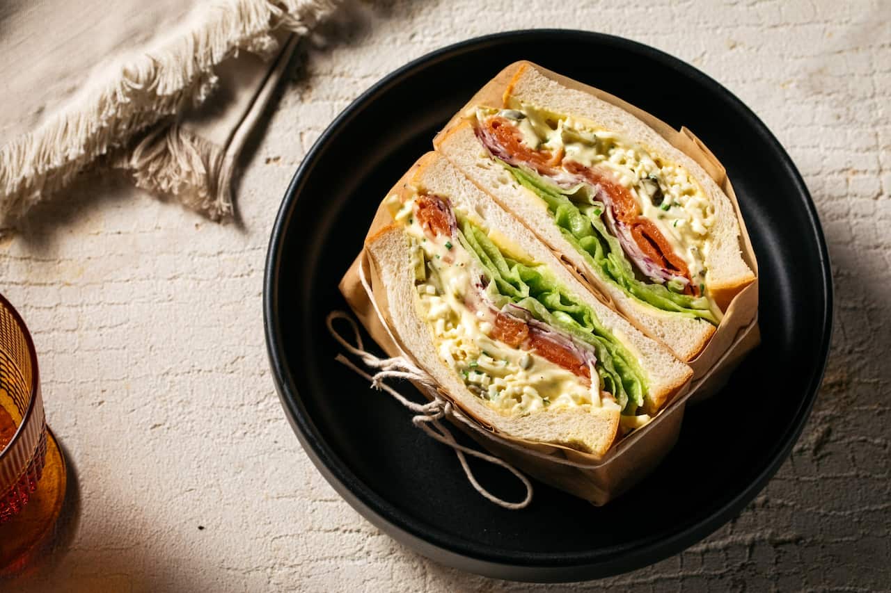 Salmon remoulade sandwich