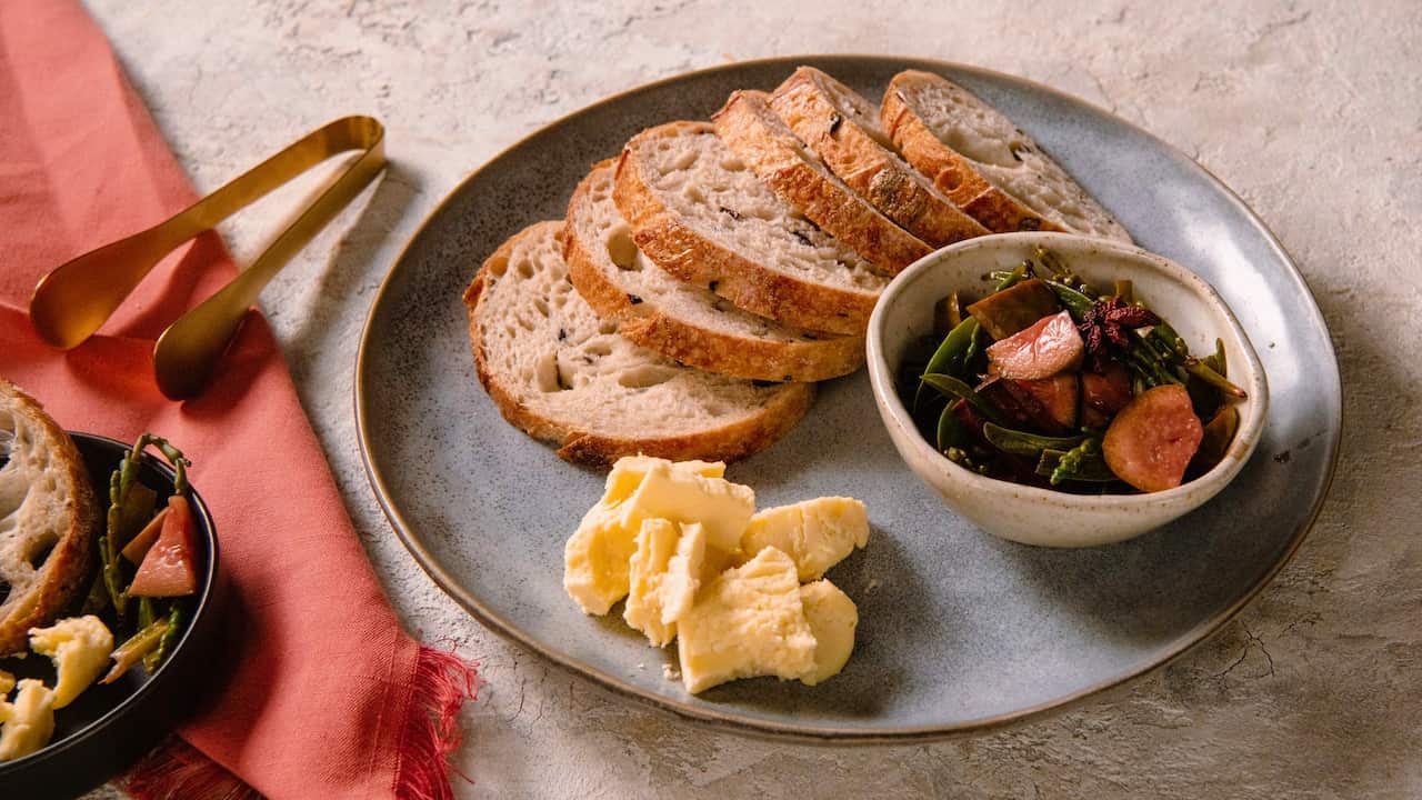 Pickled pepperberries and succulents