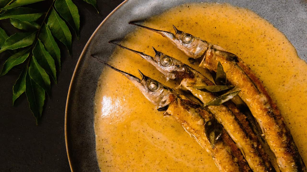 Garfish with lemon myrtle beurre blanc 