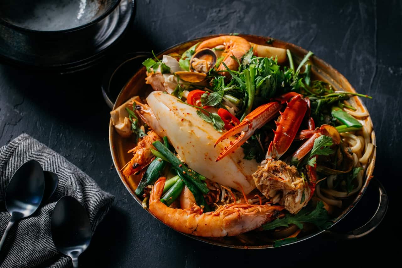 Korean seafood hotpot (Haemul jeongol)
