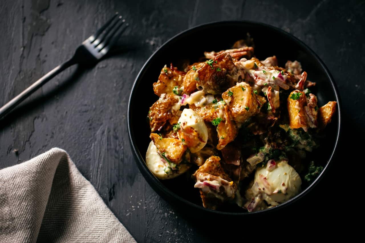 Rustic roast potato salad