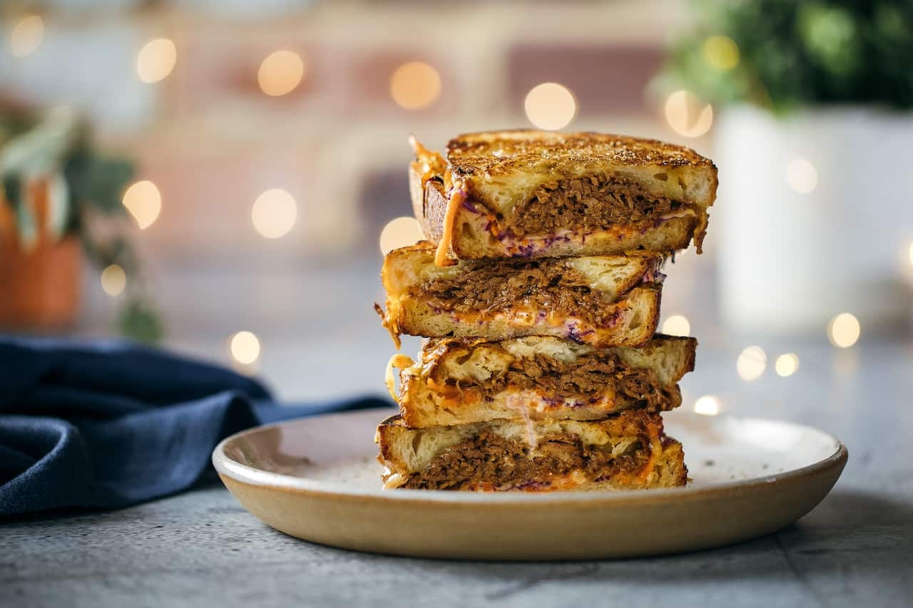 Brisket and classic coleslaw toastie 