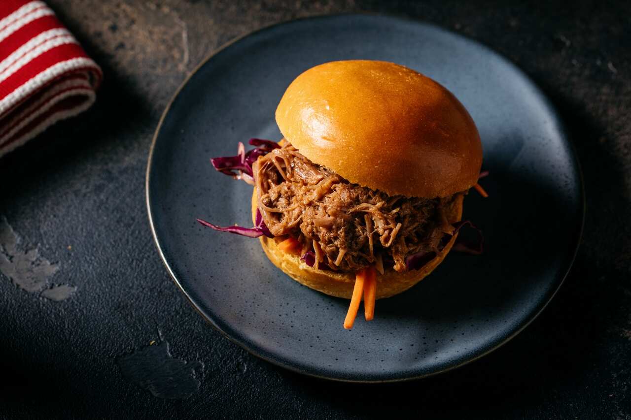 Pork scotch burgers with apple slaw 
