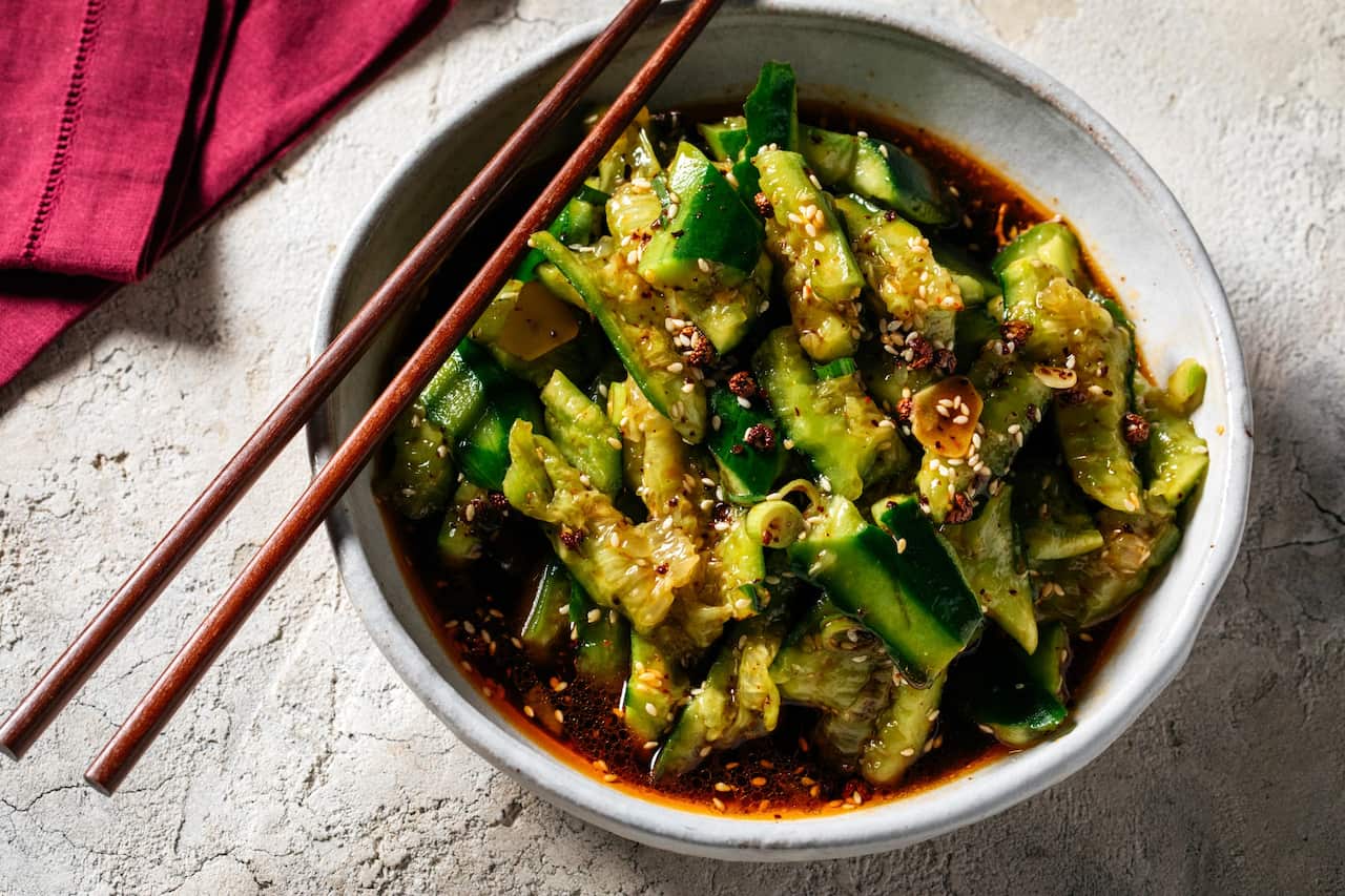 Sichuan cucumber salad