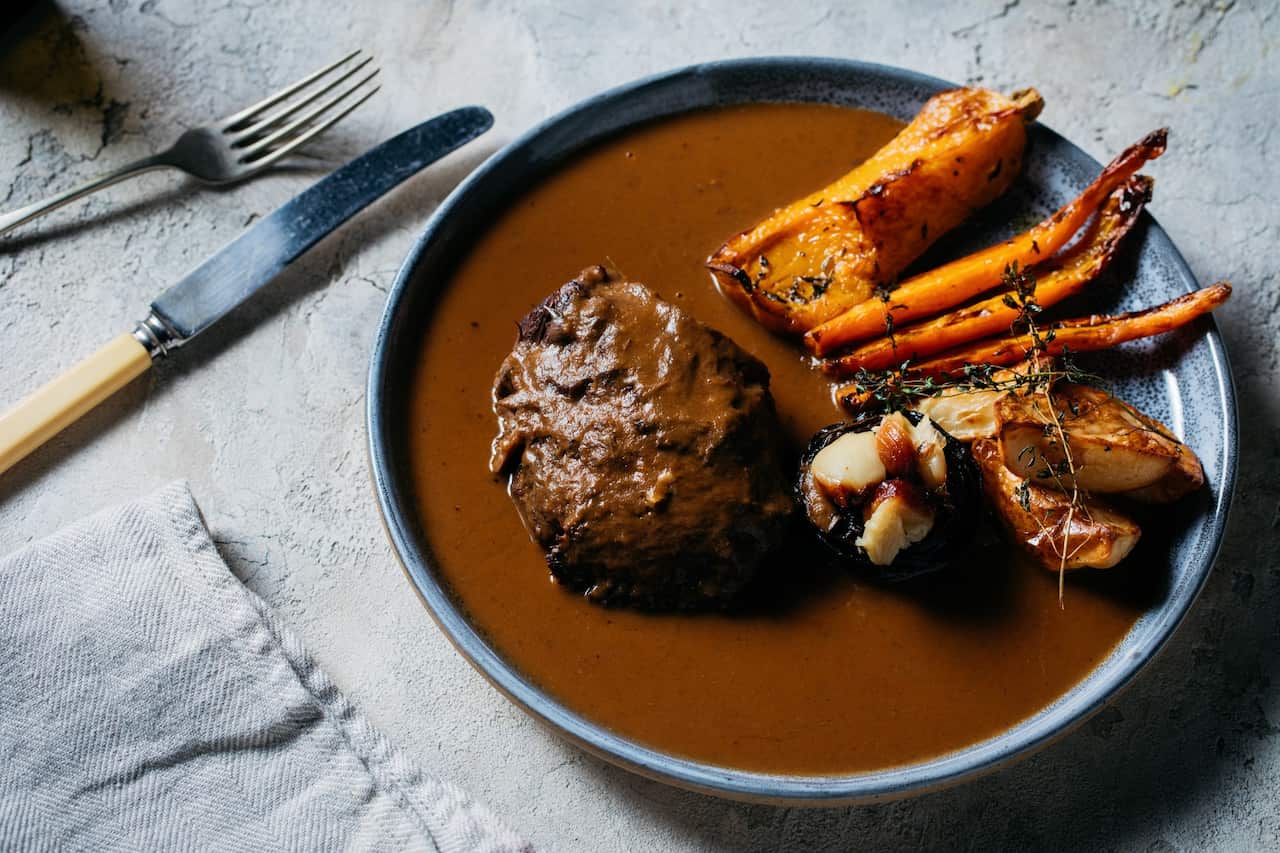 Beef cheek in red wine sauce