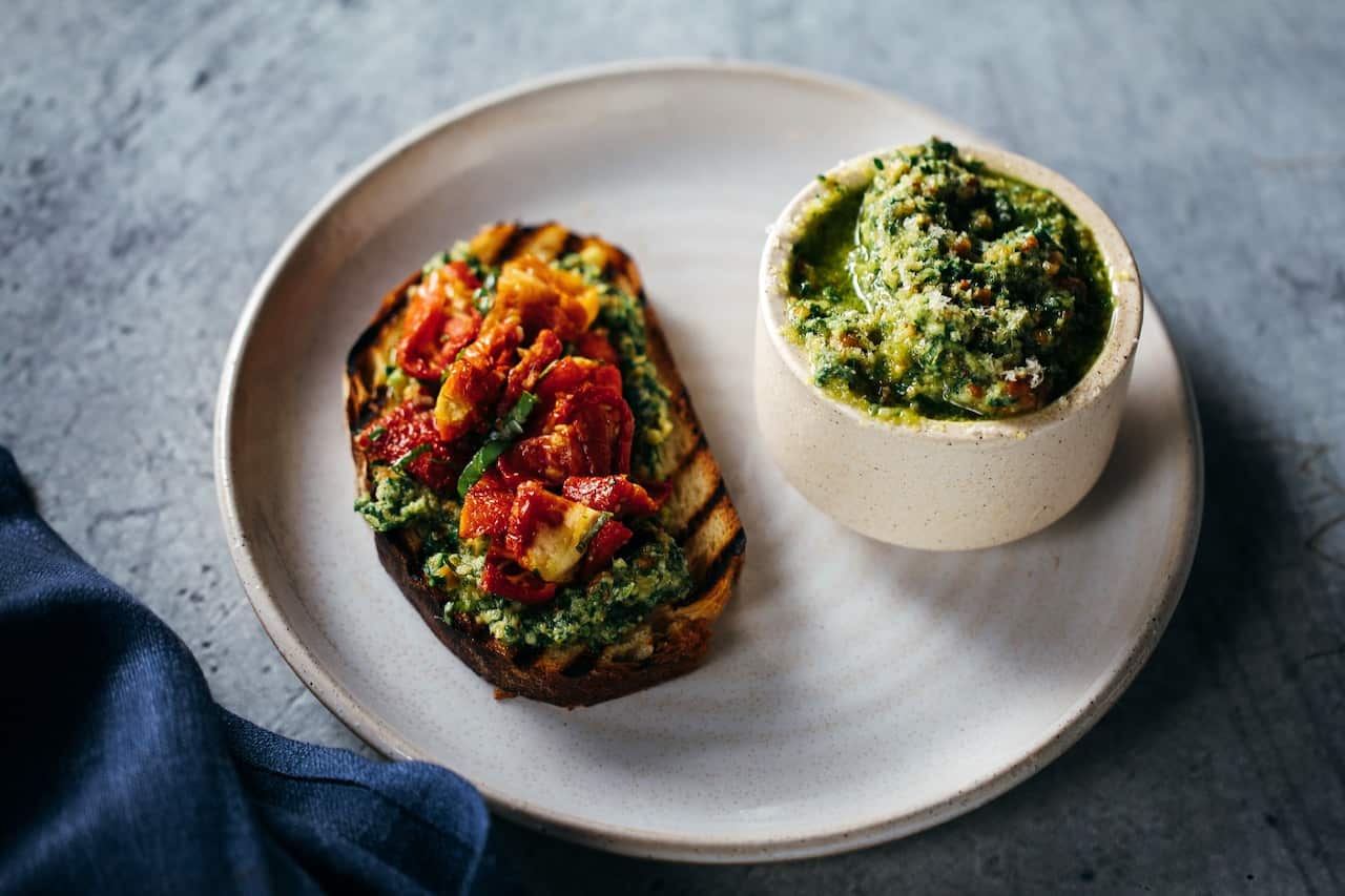 Warrigal greens vegan pesto 