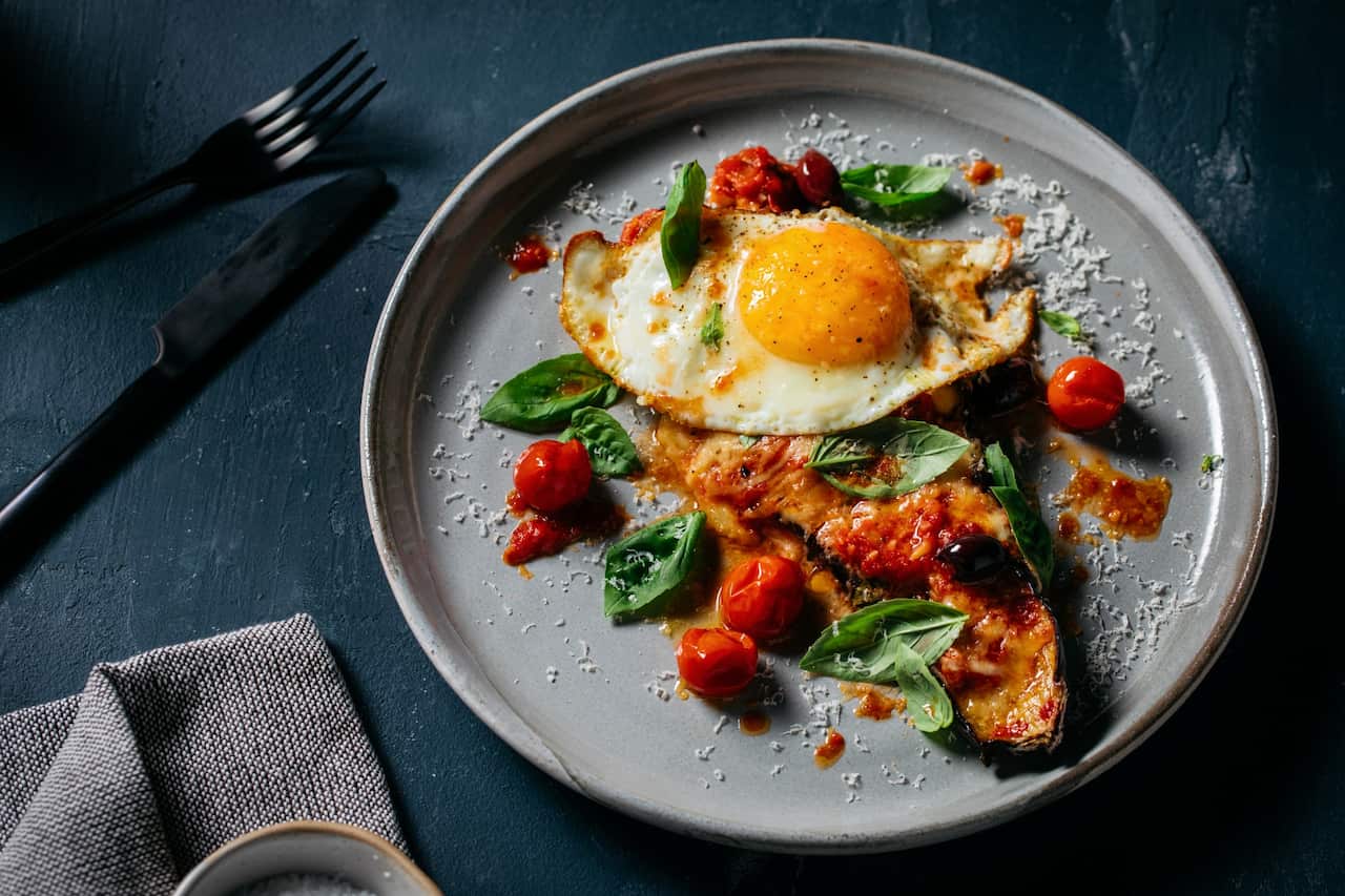 Eggplant parmi traybake