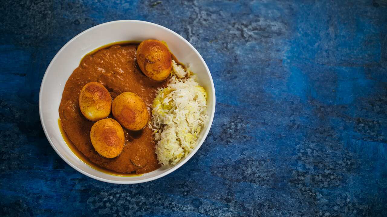 Butter chicken with a rice pilaff
