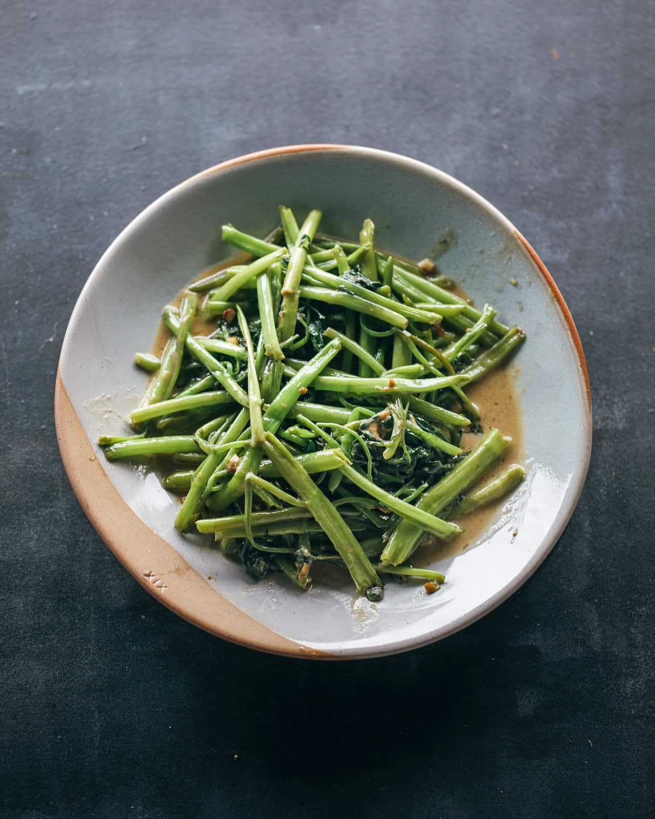 Morning Glory (wok-tossed water spinach with garlic and fermented bean curd sauce)